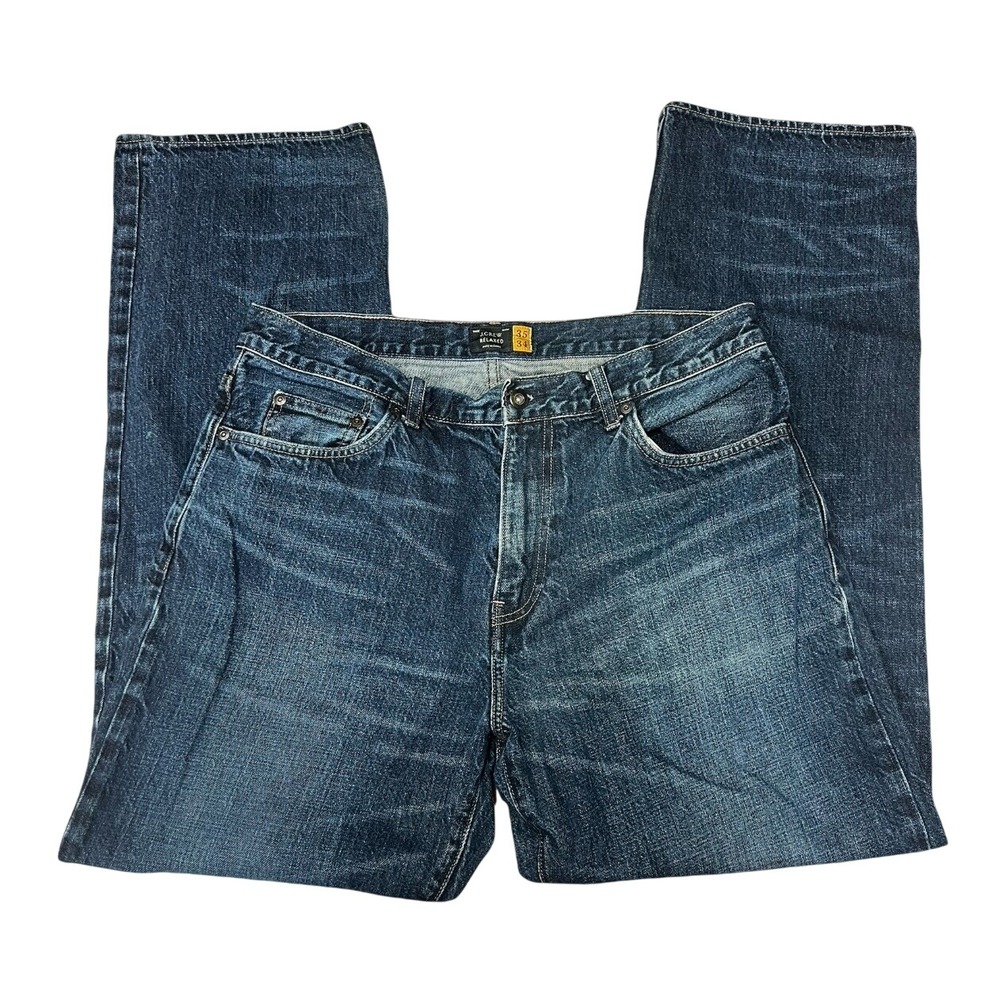 J Crew Blue Classic Relaxed Fit Denim Medium Wash Casual Jeans Men's Size 35x34
